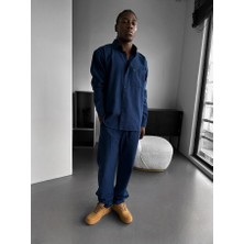 Elku Moda Erkek Oversize Keten Karışımlı Alt Üst Takım Bol Rahat Kalıp Yazlık Kombin