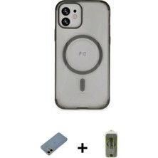 BUTİMAR'S iPhone 12 Eksen Klasik Koleksiyonu - Siyah Joko Magic 5d Hayalet Cam + Gold Shine Kamera Lens Koruma Cam