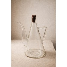 SUELF CO Akasya Tıpalı Borosilikat Cam Yağdanlık (500 Ml)