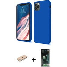 BUTİMAR'S iPhone 11 Pro Kozmos Yansıma Özel Seri - Şeffaf 360 Full Body Arka Koruyucu + Mavi Renkli Kamera Lens Koruma Cam
