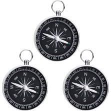 Twin Store Mini Paslanmaz Alüminyum Pusula G44-2B Gümüş