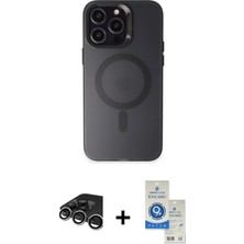 BUTİMAR'S iPhone 15 Pro Kozmos Çizgi Prime - Şeffaf Royal Nano Ekran Koruyucu + Gümüş Raze Metal Kamera Lens