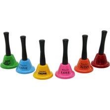 K-yonlineticaret Küçük   Tutmalı - Sallamalı  Restorant Otel Zili Renkli Metal Çap: 6.5cm - Pls.saplı Boy: 12CM (5501