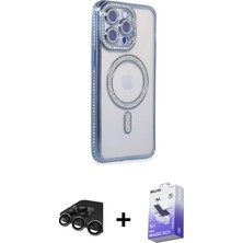 BUTİMAR'S iPhone 15 Pro Max Zirve Doku Prime - Siyah Bilvis 5in1 5d Magic Hayalet Cam Ekran Koruyucu + Titanyum Gri Raze Metal Kamera Lens