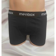 Shine Elagance Siyah Pamuklu Likralı Dar Kesim Erkek Boxer Düz Renk