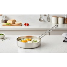 Nishev.com Evini Sev Premium 14 cm Yarım Çember Paslanmaz Çelik Çok Amaçlı Yumurta & Sos Tavası