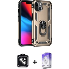 BUTİMAR'S iPhone 14 Ahenk Klasik Koleksiyonu - Siyah Bilvis 5in1 3D Magic Cam Ekran Koruyucu + Yeşil Pvd Metal Kamera Lens