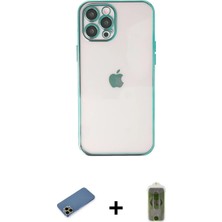 BUTİMAR'S iPhone 12 Pro Max Vadi Minimal - Siyah Joko Magic 5d Hayalet Cam + Gold Shine Kamera Lens Koruma Cam