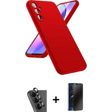 BUTİMAR'S Galaxy A24 4g Kozmos Yansıma Özel Seri - Siyah 3D Antistatik Hayalet Cam Ekran Koruyucu + Siyah Valdez Metal Kamera Lens