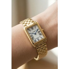 Lee Cooper Gold Dikdörtgen Kasa Kadın Kol Saati | 21 mm Çelik Kasa, Gold Çelik Kordon, Sedef Kadran