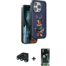 BUTİMAR'S iPhone 15 Pro Max Nova Form Koleksiyonu - Siyah 360 Mat Full Body Arka Koruyucu + Lacivert Raze Metal Kamera Lens