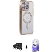 BUTİMAR'S iPhone 15 Pro Max Zirve Doku Prime - Siyah Bilvis 5in1 5d Magic Hayalet Cam Ekran Koruyucu + Titanyum Gri Raze Metal Kamera Lens