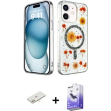 BUTİMAR'S iPhone 12 Kozmos Doku - Siyah Bilvis 5in1 5d Magic Hayalet Cam Ekran Koruyucu + Yeşil Renkli Kamera Lens Koruma Cam