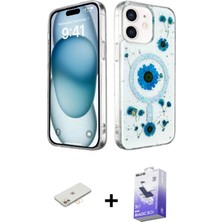 BUTİMAR'S iPhone 12 Kozmos Doku - Siyah Bilvis 5in1 5d Magic Hayalet Cam Ekran Koruyucu + Yeşil Renkli Kamera Lens Koruma Cam