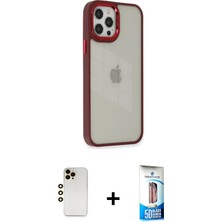 BUTİMAR'S iPhone 12 Pro Max Eksen Doku Prime - Siyah 5d Eko Cam Ekran Koruyucu + Gold Shine Kamera Lens