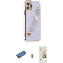 BUTİMAR'S iPhone 12 Pro Max Nova Işık Prime - Siyah Mat Seramik Nano Ekran Koruyucu + Gold Shine Kamera Lens Koruma Cam