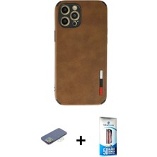 BUTİMAR'S iPhone 12 Pro Max Doruk Asil Koleksiyonu - Siyah 5d Eko Cam Ekran Koruyucu + Yeşil Renkli Kamera Lens Koruma Cam