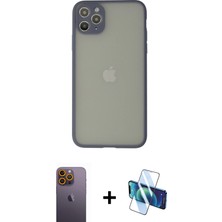 BUTİMAR'S iPhone 12 Pro Max Ahenk Çizgi Serisi - Siyah 3D Antistatik Cam Ekran Koruyucu + Sarı Neon Fosforlu Kamera Lens