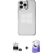 BUTİMAR'S iPhone 14 Pro Max Doruk Doku Prime - Siyah Bilvis 5in1 5d Magic Hayalet Cam Ekran Koruyucu + Gümüş Bilvis Titan Kamera Lens