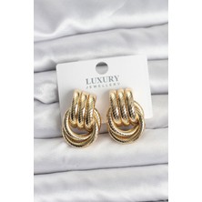 Twin Store Gold Renk Halka Modelli Pirinç Kadın Küpe - TJ-BKP11352