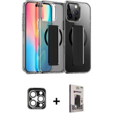 BUTİMAR'S iPhone 15 Pro Max Nova Işık Koleksiyonu - Siyah Bilvis Hayalet Cam Ekran Koruyucu + Gümüş Pvd Metal Kamera Lens
