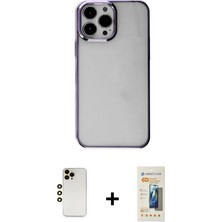 BUTİMAR'S iPhone 13 Pro Max Doruk Doku Prime - Siyah 6d Mat Seramik Hayalet Nano Ekran Koruyucu + Gold Shine Kamera Lens