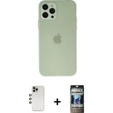 BUTİMAR'S iPhone 12 Pro Atlas Minimal Prime - Siyah 34D Hayalet Izgaralı Cam + Gökkuşağı Shine Kamera Lens