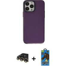 BUTİMAR'S iPhone 13 Pro Max Zirve Doku Koleksiyonu - Siyah 18D Cam Ekran Koruyucu + Gold Raze Metal Kamera Lens