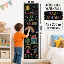 Dyrıs Kendinden Yapışkanlı Yazı Sticker 45X200 cm – Silinebilir Kara Tahta Duvar Stickerı