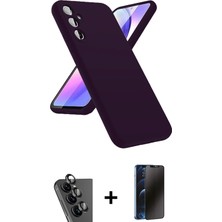 BUTİMAR'S Galaxy A24 4g Kozmos Yansıma Özel Seri - Siyah 3D Antistatik Hayalet Cam Ekran Koruyucu + Siyah Valdez Metal Kamera Lens