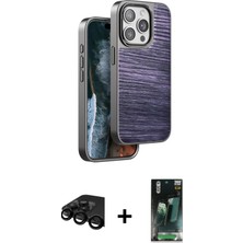 BUTİMAR'S iPhone 15 Pro Atlas Minimal Özel Seri - Şeffaf 360 Full Body Arka Koruyucu + Siyah Raze Metal Kamera Lens