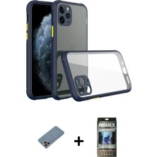 BUTİMAR'S iPhone 11 Pro Nova Asil Özel Seri - Siyah 34D Hayalet Izgaralı Cam + Gökkuşağı Shine Kamera Lens Koruma Cam