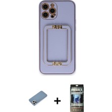 BUTİMAR'S iPhone 12 Pro Kozmos Minimal Prime - Siyah 34D Hayalet Izgaralı Cam + Gümüş Shine Kamera Lens Koruma Cam