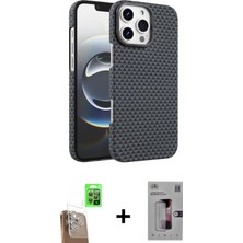 BUTİMAR'S iPhone 16 Pro Max Doruk Serisi - Siyah Bilvis 3D Mat Cam Ekran Koruyucu + Çöl Titanyum Raze Metal Kamera Lens