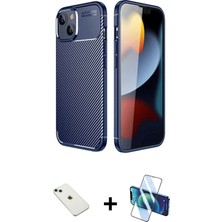 BUTİMAR'S iPhone 14 Eksen Form Prime - Siyah 3D Antistatik Cam Ekran Koruyucu + Yeşil Diamond Kamera Lens