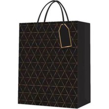 Twin Store Desenli Siyah Küçük Karton Çanta