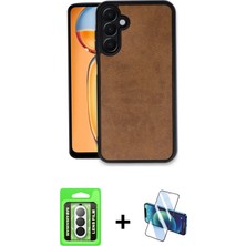 BUTİMAR'S Galaxy A26 Kıvılcım Işık Serisi - Siyah 3D Antistatik Cam Ekran Koruyucu + Gümüş Raze Metal Kamera Lens