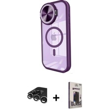 BUTİMAR'S iPhone 15 Pro Max Kıvılcım Modern Koleksiyonu - Siyah Bilvis Hayalet Cam Ekran Koruyucu + Gümüş Raze Metal Kamera Lens