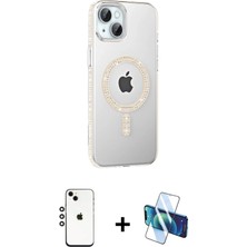 BUTİMAR'S iPhone 14 Yörünge Koleksiyonu - Siyah 3D Antistatik Cam Ekran Koruyucu + Gümüş Shine Kamera Lens