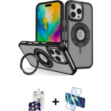 BUTİMAR'S iPhone 16 Pro Max Nova Minimal Serisi - Siyah 3D Antistatik Cam Ekran Koruyucu + Titanyum Gri Bilvis Titan Kamera Lens