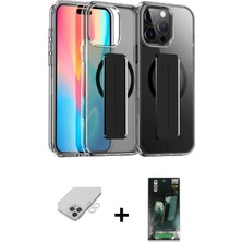 BUTİMAR'S iPhone 14 Pro Max Nova Işık Koleksiyonu - Şeffaf 360 Full Body Arka Koruyucu + Gümüş Band Metal Kamera Lens