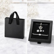 Ascera 316L Çelik 3’lü Takı Seti – Kuzey Yıldızı Kolye Taşlı Baget Bileklik Küpe Hediye Kadın Seti