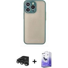 BUTİMAR'S iPhone 15 Pro Ahenk Çizgi Serisi - Siyah Bilvis 5in1 5d Magic Hayalet Cam Ekran Koruyucu + Titanyum Gri Raze Metal Kamera Lens