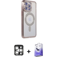 BUTİMAR'S iPhone 15 Pro Max Zirve Doku Prime - Siyah Bilvis 5in1 5d Magic Hayalet Cam Ekran Koruyucu + Gümüş Pvd Metal Kamera Lens