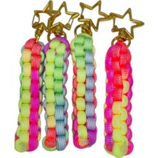 Moonparacord Anahtarlık Gökkuşağı Gold Yıldız Karabinalı 1 Adet