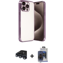 BUTİMAR'S iPhone 15 Pro Max Vadi Minimal - Siyah Vanessa Magic Cam + Lacivert Raze Metal Kamera Lens