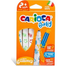 Kitabevimden Carioca Keçeli Boya Kalemi Jumbo Bebek Süper Yıkanabilir 6 Lı 42813