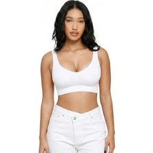 YMÇ Premium Ultra Esnek Yumuşak Dokulu Gün Boyu Konfor Sunan Pedsiz Seamless Spor Sütyen (Pedsiz)