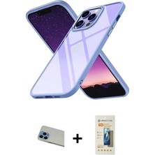 BUTİMAR'S iPhone 13 Pro Max Nova Işık Serisi - Siyah 6d Mat Seramik Hayalet Nano Ekran Koruyucu + Mavi Rainbow Kamera Lens Koruma Cam