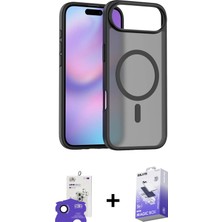 BUTİMAR'S iPhone 17 Air Siluet Minimal Prime - Siyah Bilvis 5in1 5d Magic Hayalet Cam Ekran Koruyucu + Siyah Bilvis Titan Kamera Lens